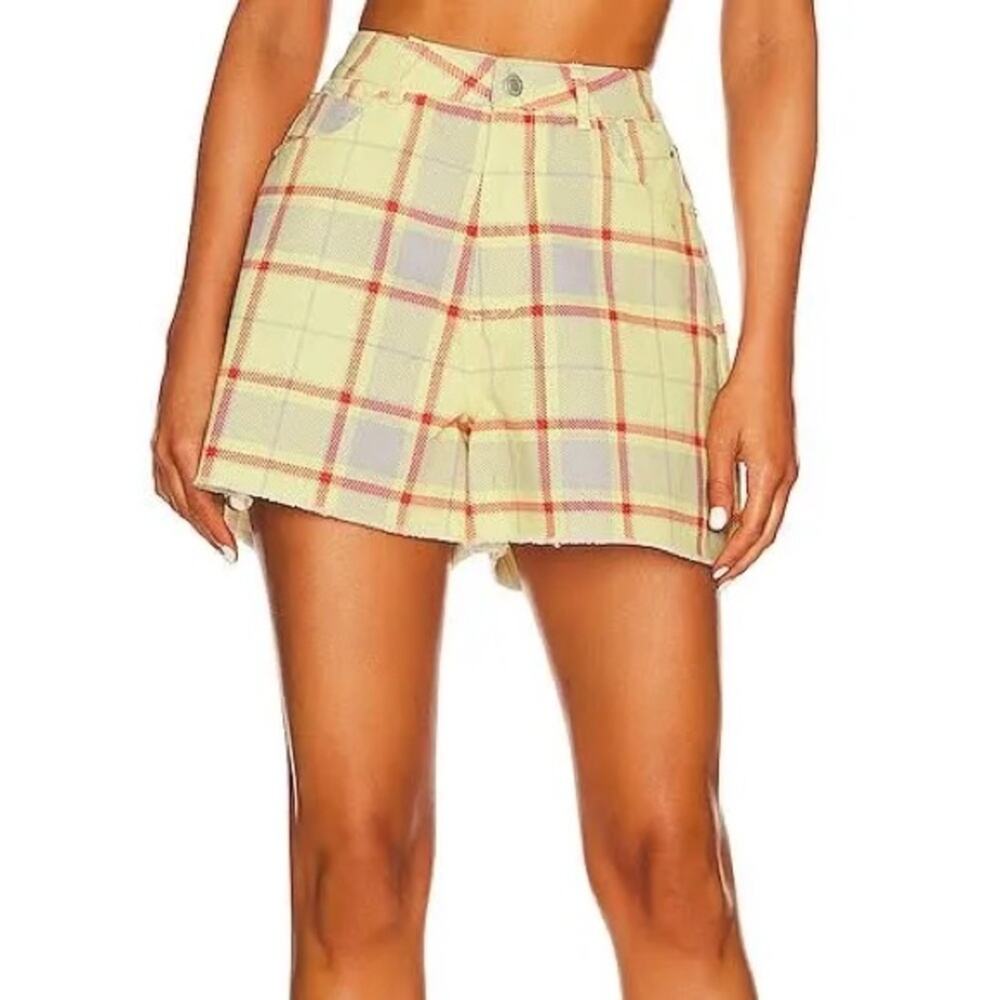 WeWoreWhat Boyfriend Short Plaid Garden Glade Women’s Sz 26 NWT